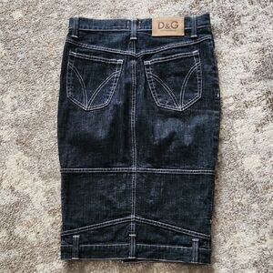 D&G Indigo "Upside Down" Pencil Skirt